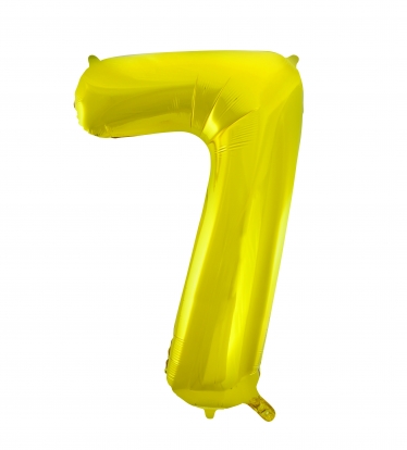  Фольгированный шарик, цифра "7",золотой (85 см)